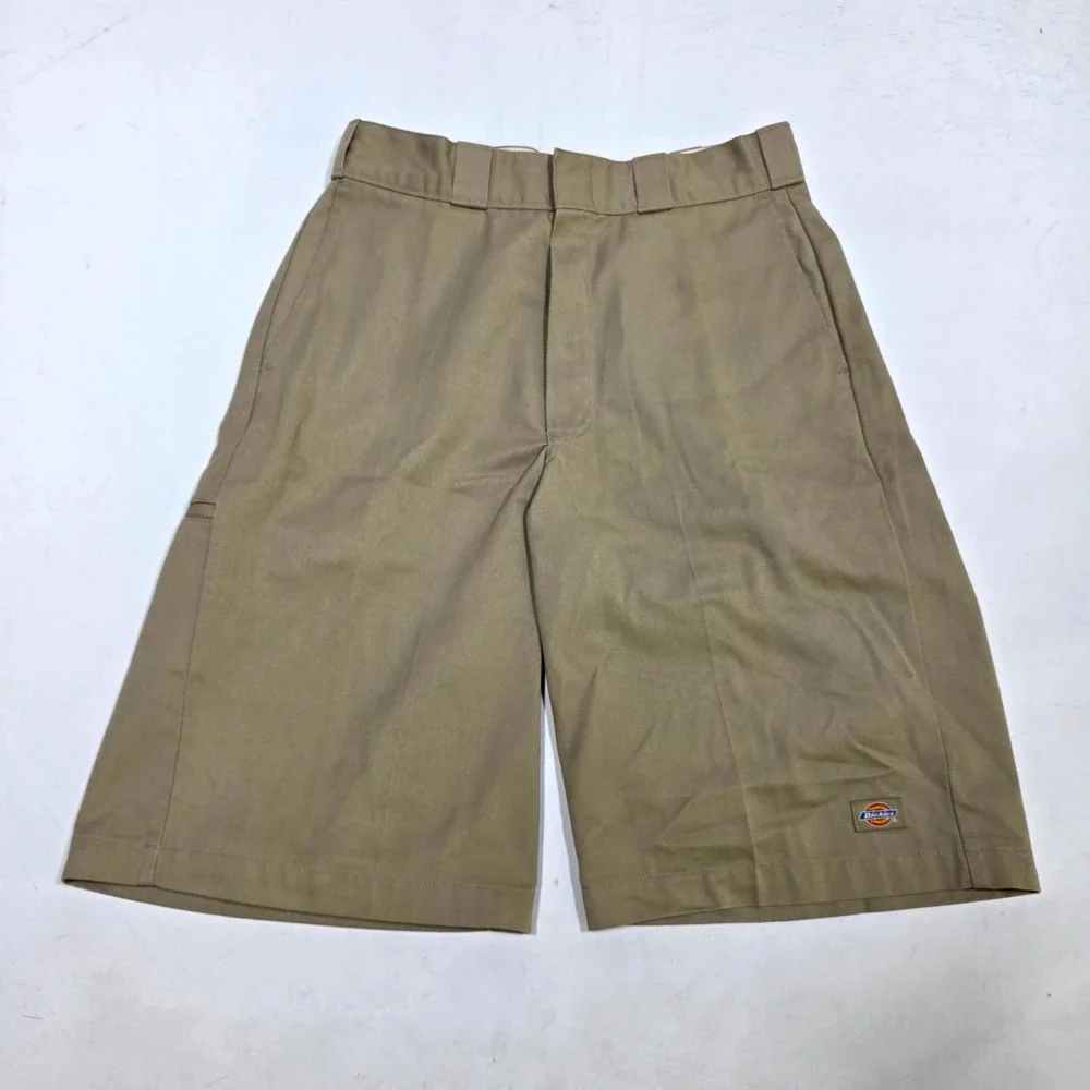 Dickies Work Shorts Men 32 Khaki Loose Fit Multi-Pocket Twill Flat Front W335611